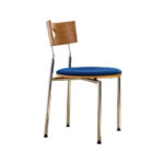 Vintage Stackable Solid Wood Dining Chair Fabric Stainless Steel Chair Ergonomic Backrest Lounge Seating for Home Restaurant Use