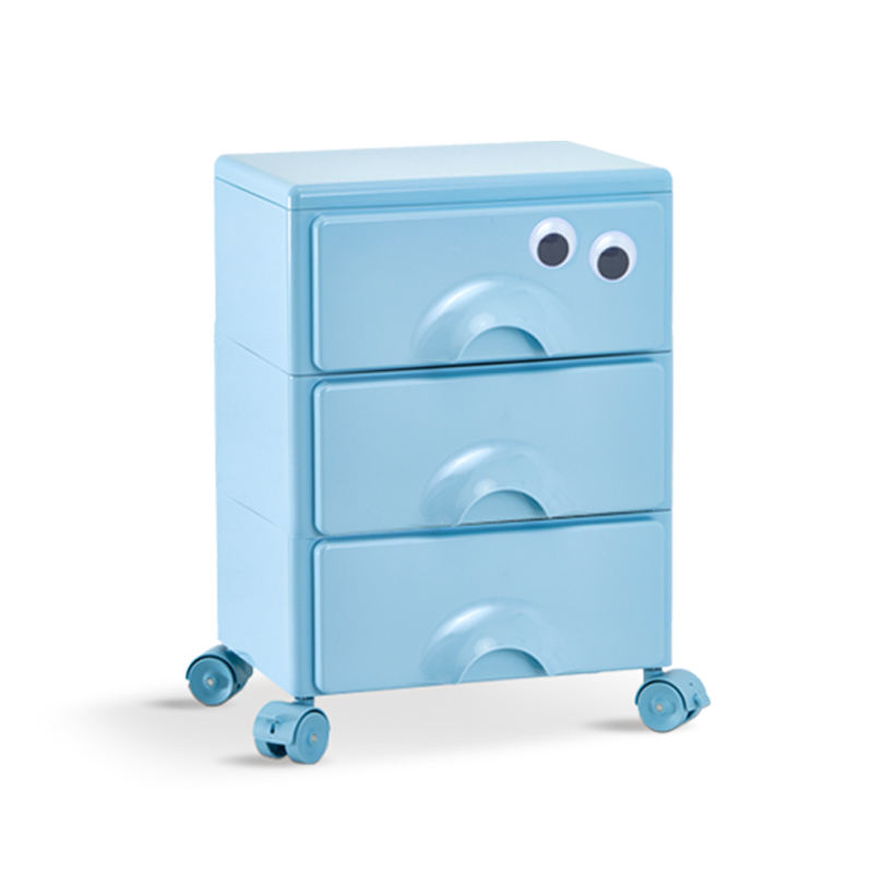 Main-01 Modern Plastic Storage Cabinet ,Kids Nightstand Bedroom Bedside Cabinet,Mini Movable storage cabinet for Living Room Kitchen - Image 1