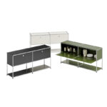 Modular Combination Sideboard, Stainless Steel Storage Sideboard Living Room Furniture Module Storage Metal Display TV Cabinet