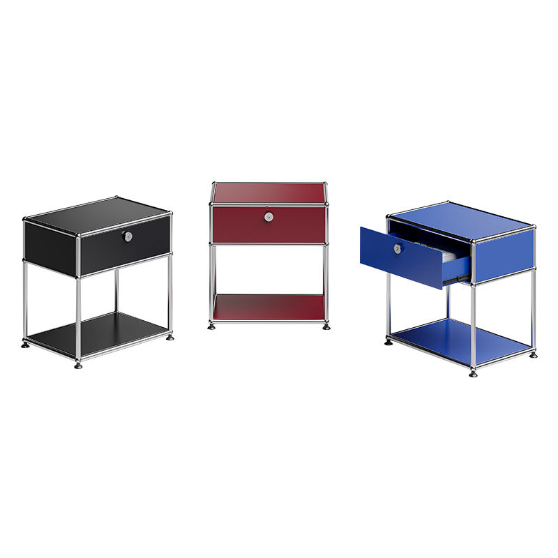USM-091 Bedside Cabinet with Storage Cabinet Nightstand Holder Metal Board for Bedroom Color Option Modular Module DIY Bedside Table - Image 1