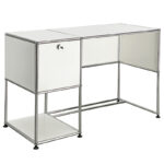 Swiss Design Stainless Steel Computer Desk Fashion Light Luxury Studio Module Combination Spliced Storage Study Desk