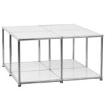 Modular Luxury Metal Sofa Center Table Nordic Stainless Steel Color Options Square Modular Coffee Tea Table for Living Room