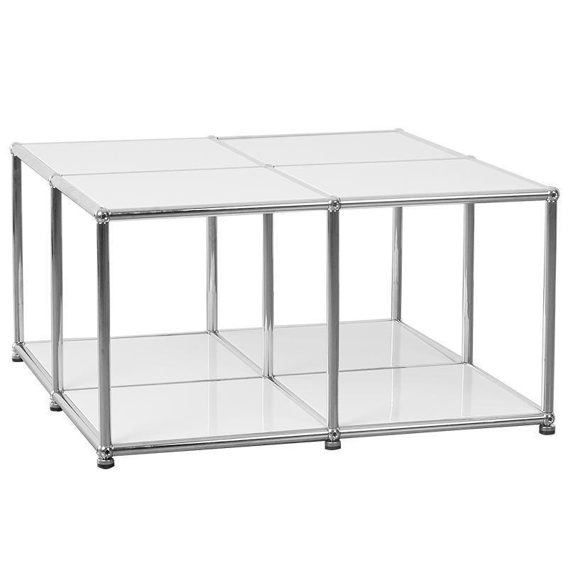 USM-061 Modular Luxury Metal Sofa Center Table Nordic Stainless Steel Color Options Square Modular Coffee Tea Table for Living Room - Image 1