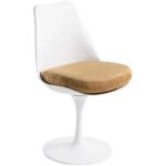 Conversation Nordic Classic Design Dining Side Armchair Corduroy Cushion PP Plastic Shell Aluminum Base Chair for Dining Room